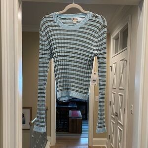 Billabong Striped Blue and olive Sweater(bw)